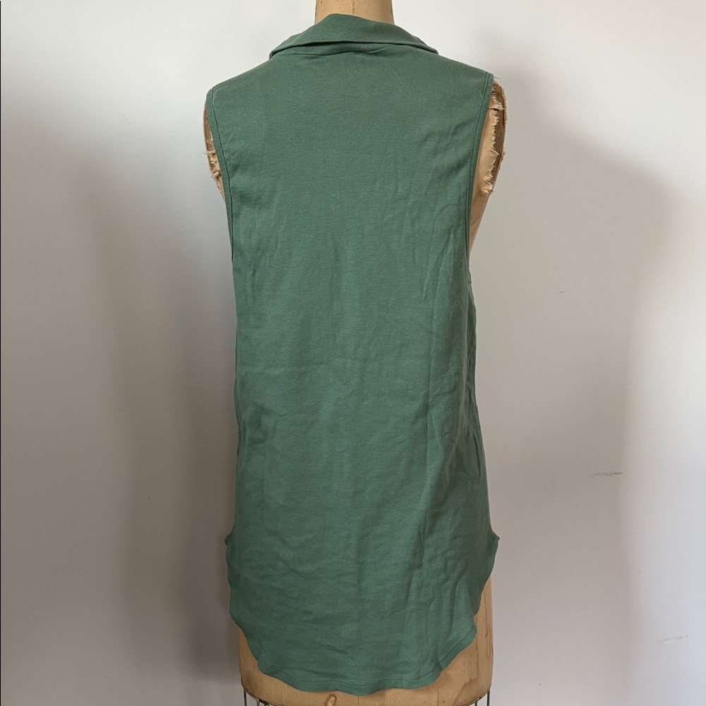 Free People La Living 90210 Muscle Top Sleeveless Green Cowl Neck L - Picture 4 of 9